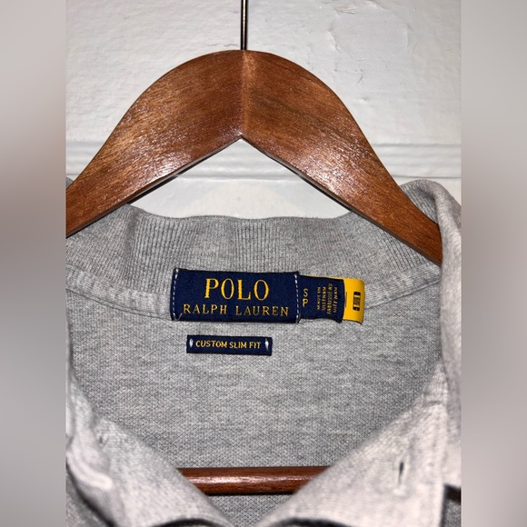 Polo Ralph Lauren Slim Fit Big Pony Shirt Short Sleeve Size Small Gray Solid - Picture 3 of 6